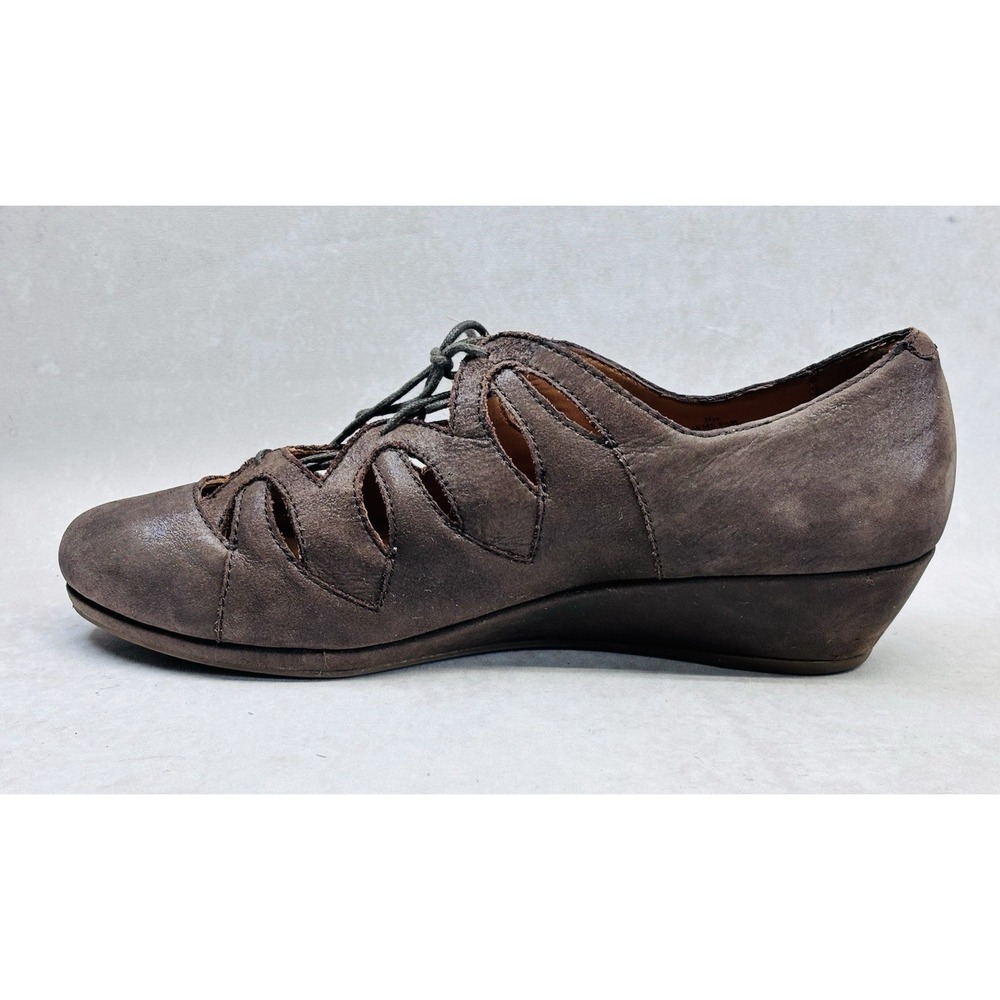 Kenneth Cole Gentle Soles NYE Wedge Lace Up Shoes Womens 8M Brown Leather Box - Picture 3 of 9